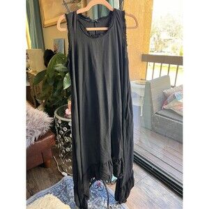 Studio Long High Low Black Dress With Frill Size Large To XL sleeveless
